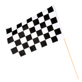 Drapeau Damier Noir et Blanc avec Manche - Accessoire Fête