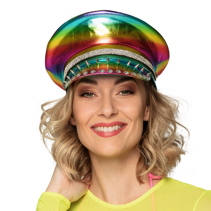 Casquette Rainbow Holographique - Accessoire Disco Iridescent Unisexe
