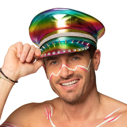 Casquette Rainbow Holographique - Accessoire Disco Iridescent Unisexe