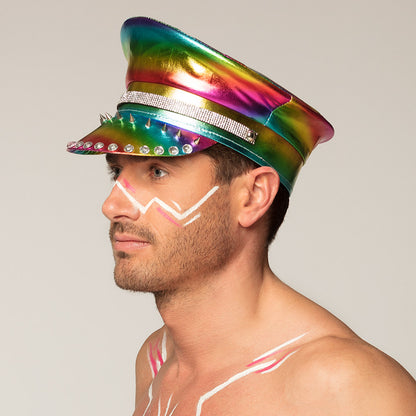 Casquette Rainbow Holographique - Accessoire Disco Iridescent Unisexe