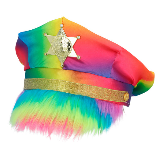 Chapeau Arc-en-Ciel Deluxe Sheriff avec Badge Brillant