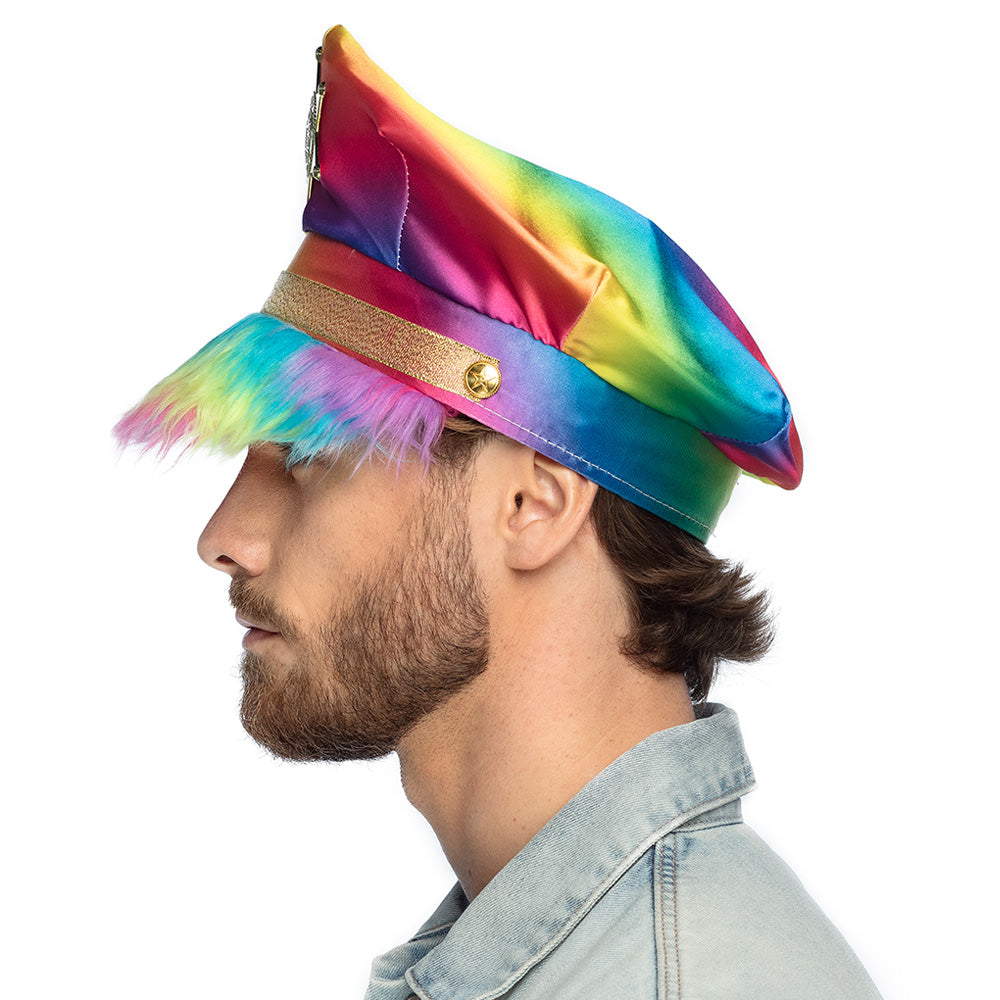 Chapeau Arc-en-Ciel Deluxe Sheriff avec Badge Brillant