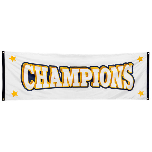 Bannière Champions - Drapeau Victoire avec Étoiles Dorées