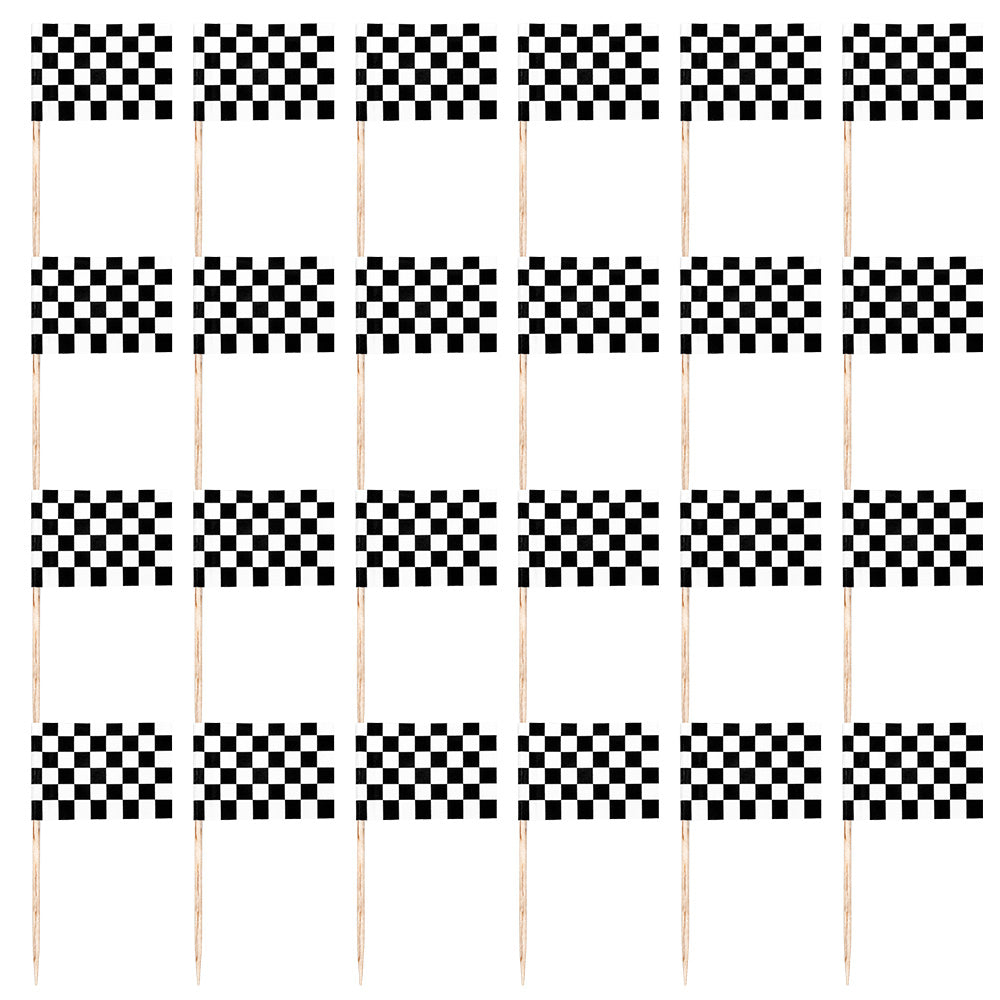 24 Drapeaux à Carreaux Noir et Blanc - Décoration Courses Automobiles