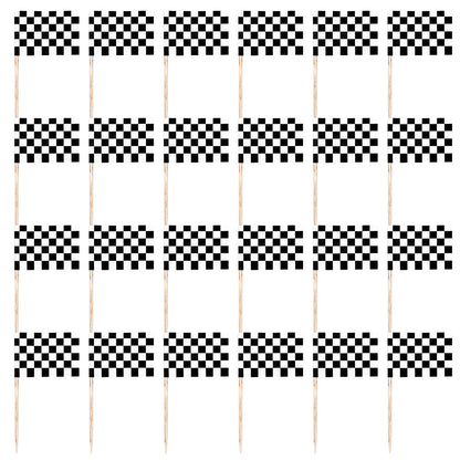 24 Drapeaux à Carreaux Noir et Blanc - Décoration Courses Automobiles