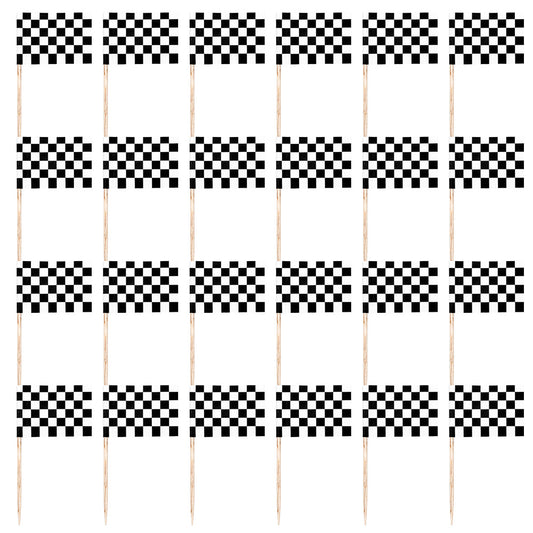 24 Drapeaux à Carreaux Noir et Blanc - Décoration Courses Automobiles