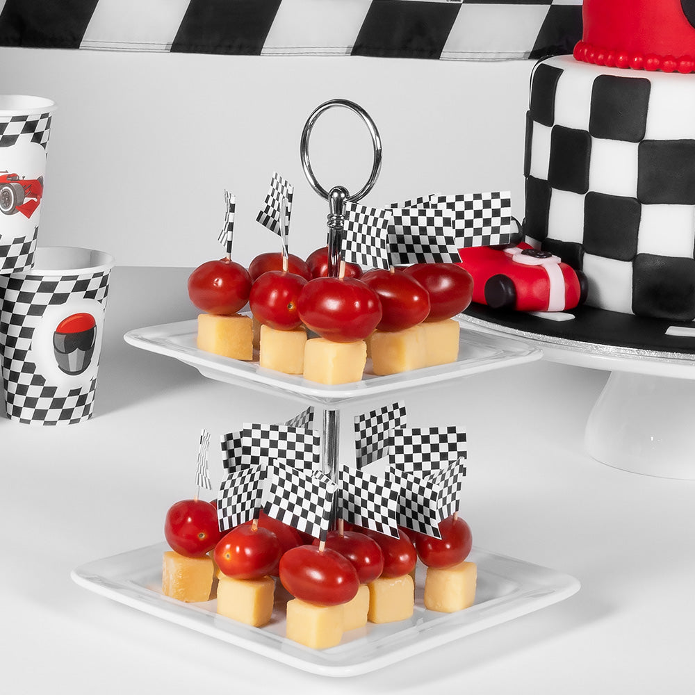 24 Drapeaux à Carreaux Noir et Blanc - Décoration Courses Automobiles