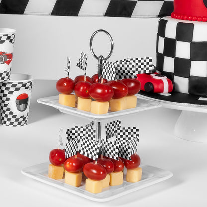 24 Drapeaux à Carreaux Noir et Blanc - Décoration Courses Automobiles
