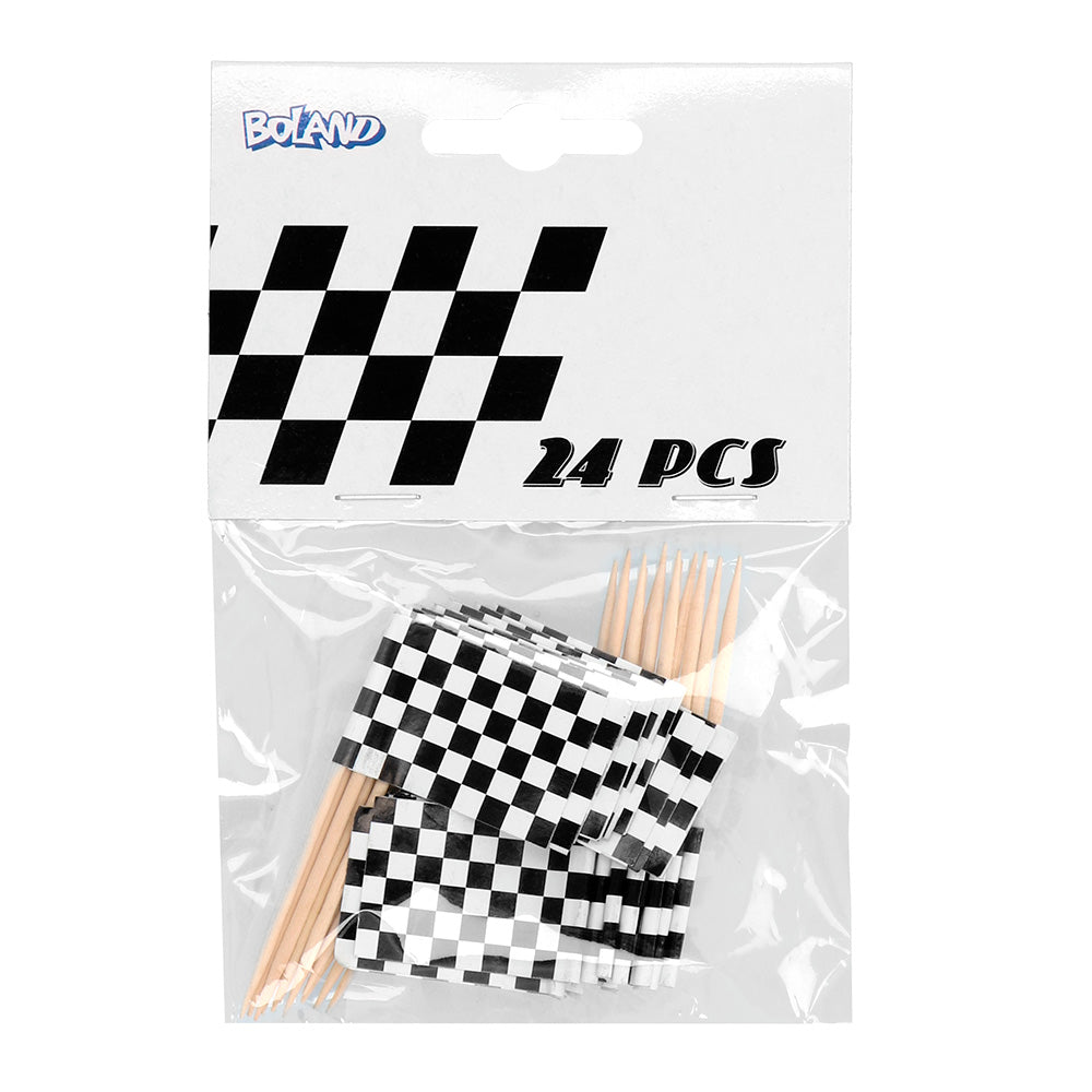 24 Drapeaux à Carreaux Noir et Blanc - Décoration Courses Automobiles