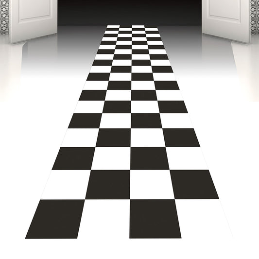 Tapis de Fête Damier Noir et Blanc 150x60 cm - Party Carpet