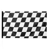 Drapeau à Damier Noir et Blanc - Accessoire de Course et Fête
