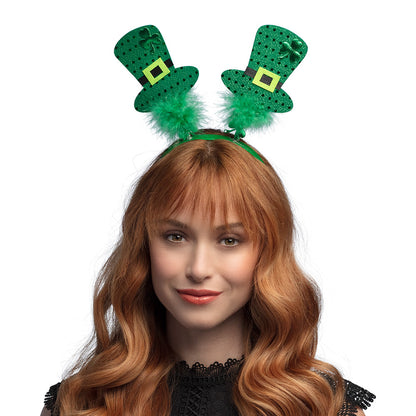 Serre-tête Saint Patrick - Chapeaux Leprechaun Vert Paillettes