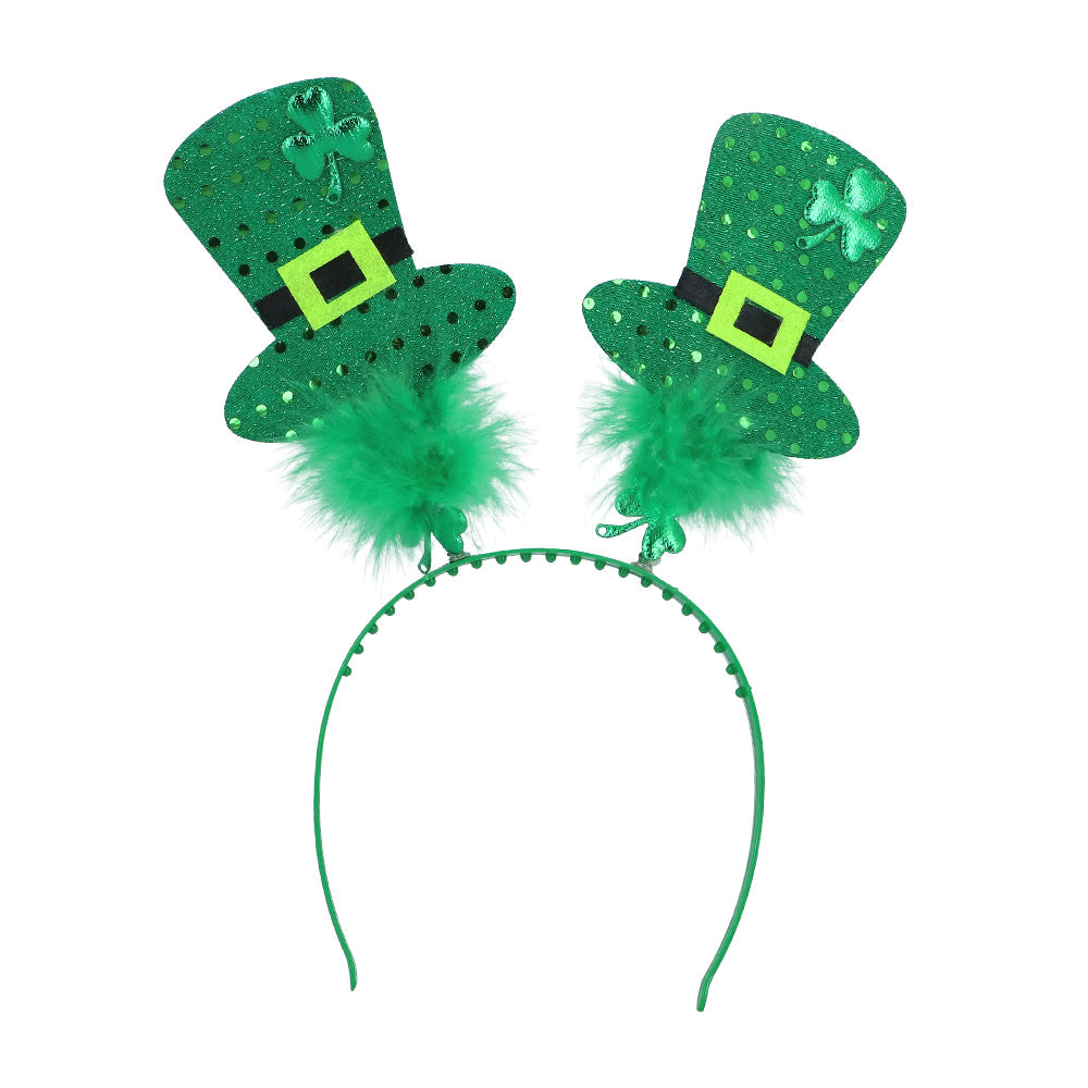Serre-tête Saint Patrick - Chapeaux Leprechaun Vert Paillettes