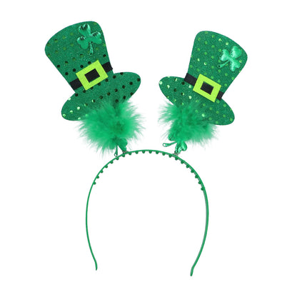 Serre-tête Saint Patrick - Chapeaux Leprechaun Vert Paillettes