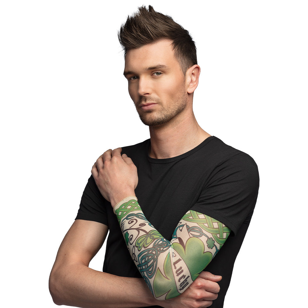 Manchette Tatouage Trèfle Lucky Celtique - Accessoire Saint Patrick