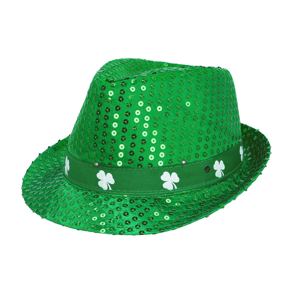 Chapeau Lutin Vert LED Saint Patrick - 3 Modes Lumineux