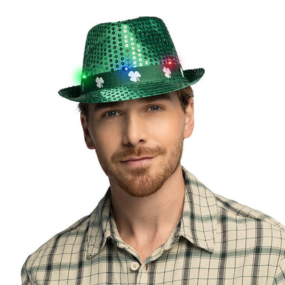 Chapeau Lutin Vert LED Saint Patrick - 3 Modes Lumineux