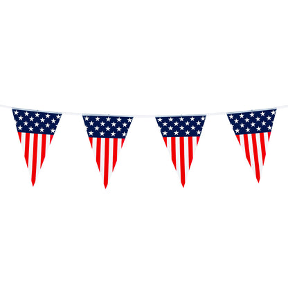 Guirlande Fanion Drapeau Américain Étoiles Rayures 20cm