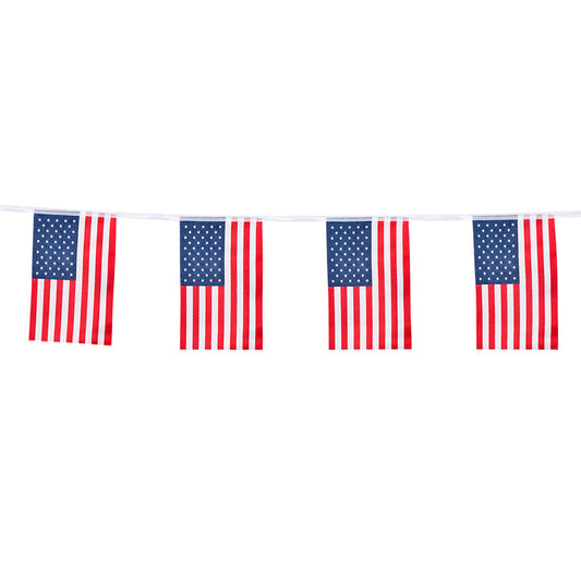 Guirlande Drapeaux Américains - 4 Fanions USA Patriote