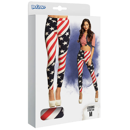 Legging Drapeau Américain Étoiles et Rayures - Déguisement Adulte