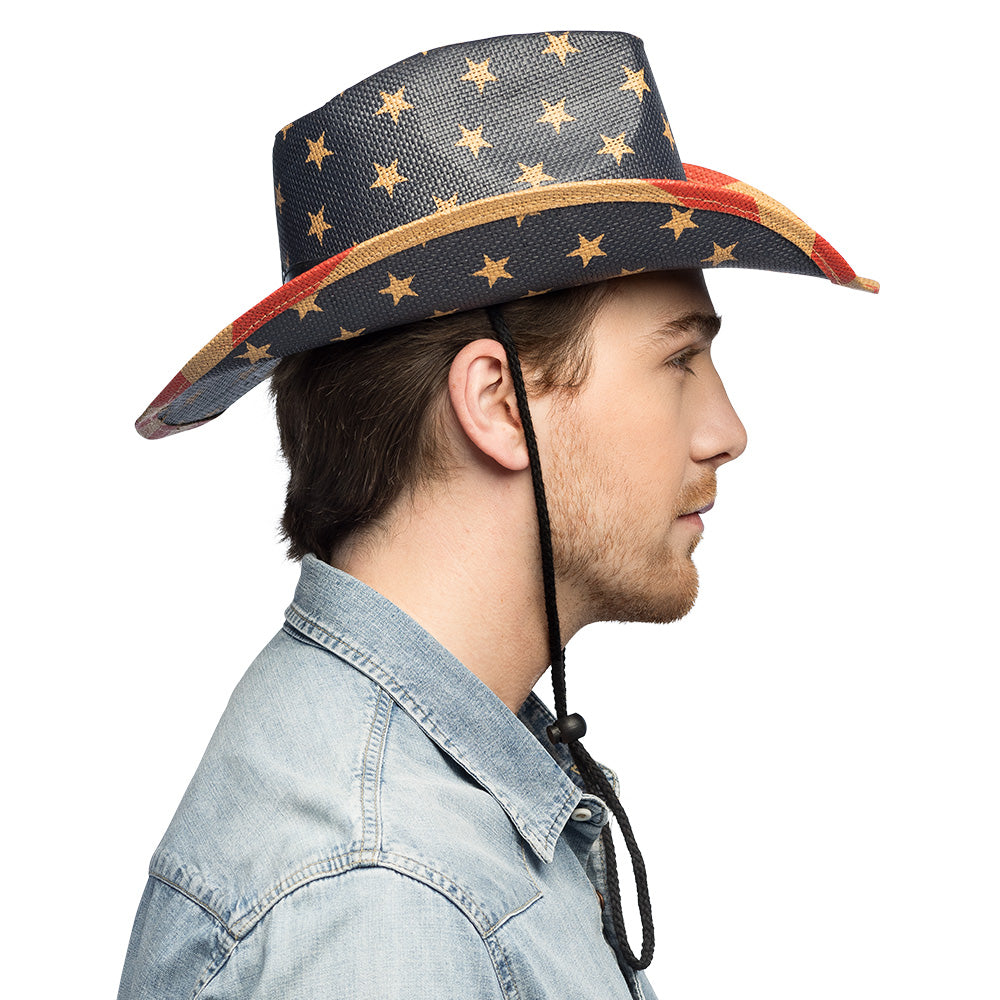 Chapeau Cowboy Étoiles et Rayures USA - Accessoire Déguisement