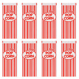 Sachets Popcorn Rayés Rouge & Blanc - Lot de 8 Sacs Cinéma