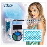 Kit Maquillage Sirène  - Paillettes Bleues & Strass