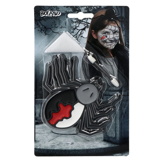 Masque Maquillage Squelette Halloween - Main Noire & Rouge