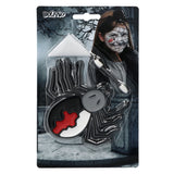 Masque Maquillage Squelette Halloween - Main Noire & Rouge