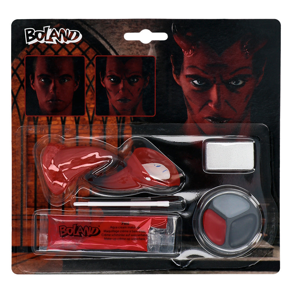 Kit Maquillage Démon Rouge - Fard, Crème & Accessoires