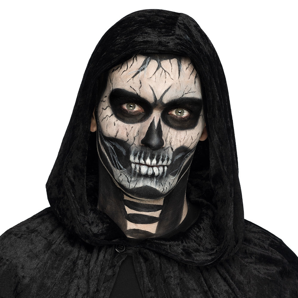 Kit Maquillage Squelette Halloween - Fard Blanc et Noir Professionnel