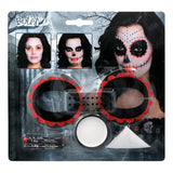 Kit Maquillage Squelette Élégant - Masque, Crayons et Accessoires
