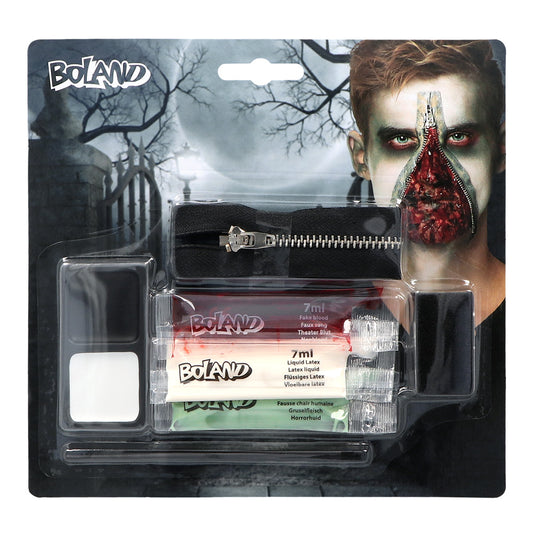 Kit Maquillage Zombie Fermeture Éclair - Faux Sang & Latex