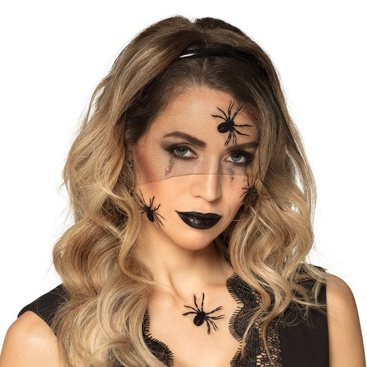 Kit Maquillage Araignée Halloween - Glitter, Lipstick & Faux Cils