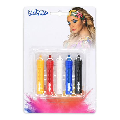 Crayons Maquillage Visage  - 5 Couleurs Vives