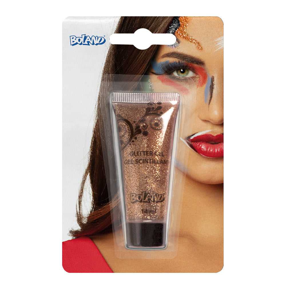 Gel Paillettes Brillant Bronze - Maquillage Festif Scintillant