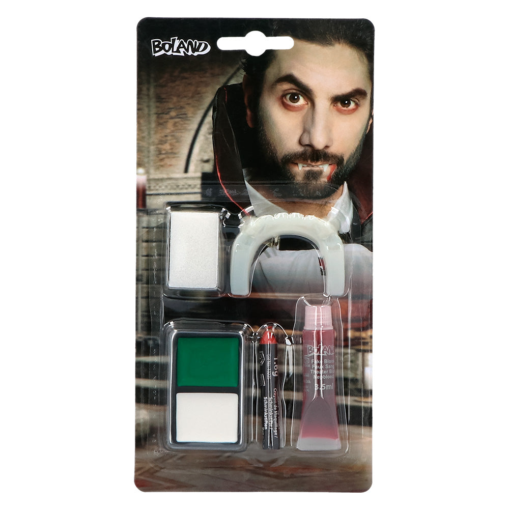 Kit Maquillage Vampire Adulte - Fard, Faux Sang & Canines