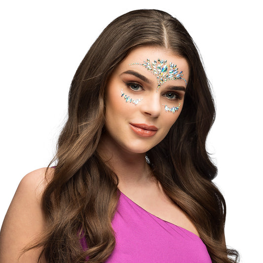 Bijoux visage strass - Accessoire maquillage paillettes brillantes