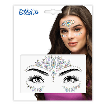 Bijoux visage strass - Accessoire maquillage paillettes brillantes