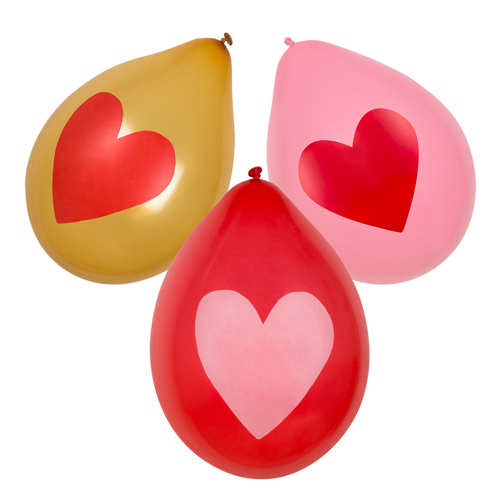 Ballons cœur Love - Lot de 4 ballons de fête avec motifs