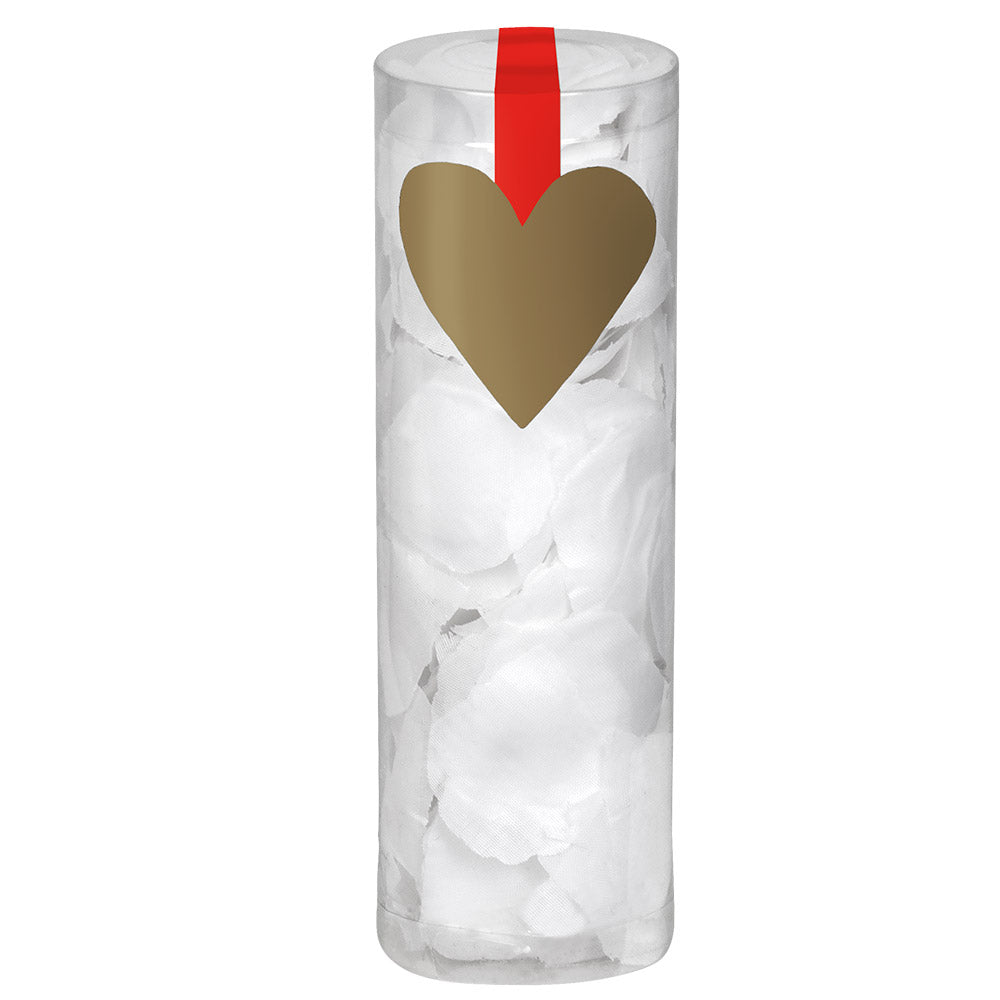 Bouteille à glaçons cœur doré - Accessoire fête avec ruban rouge