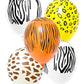 5 Ballons en latex imprimé safari 29 cm