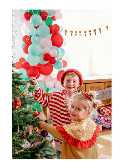 5 Décorations de sapin personnages de Noël en papier