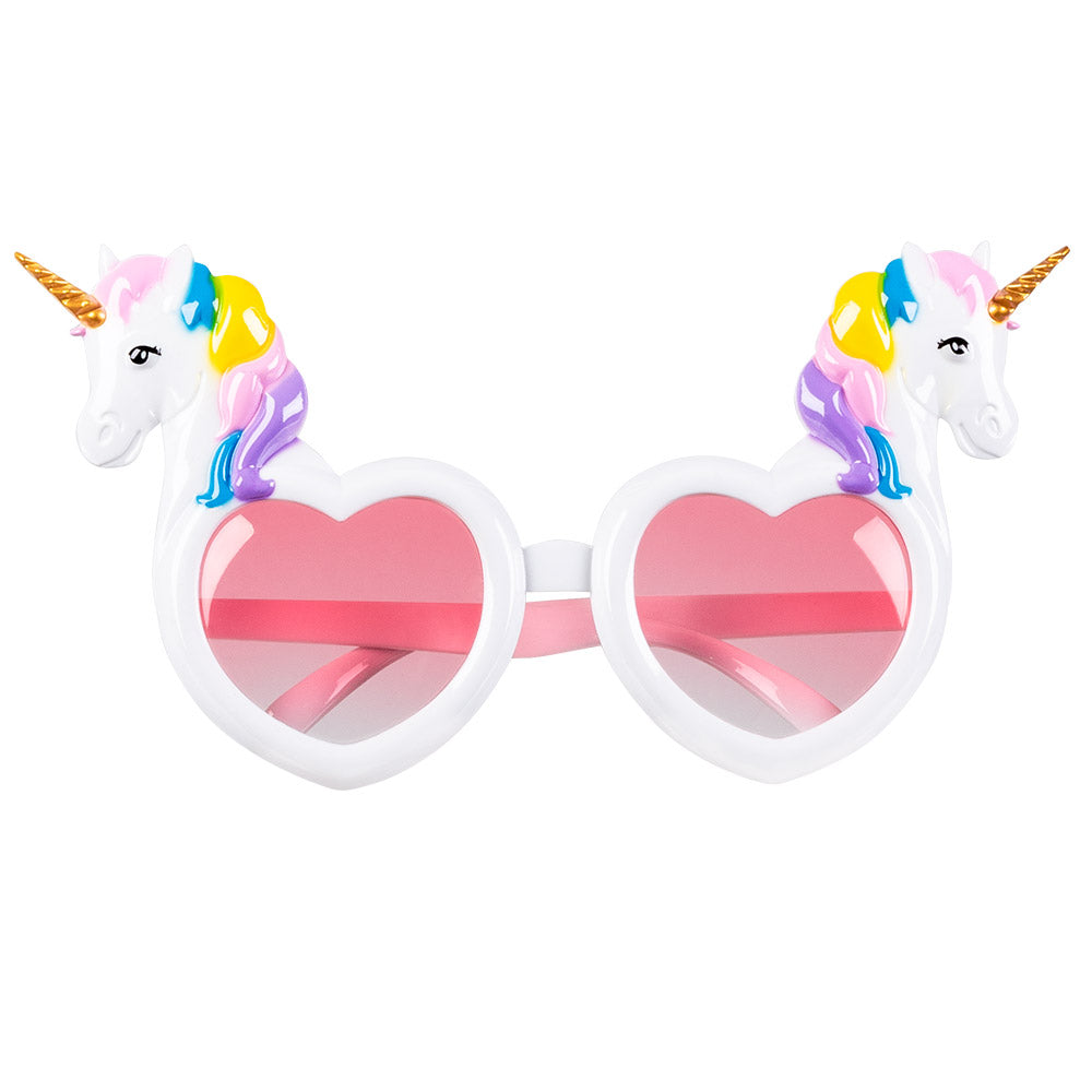 Lunettes Licorne Cœur Rose - Accessoire de Fête Magique