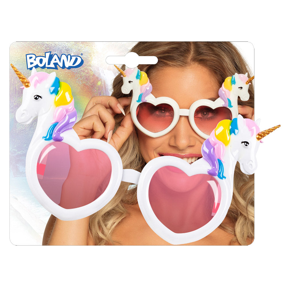 Lunettes Licorne Cœur Rose - Accessoire de Fête Magique