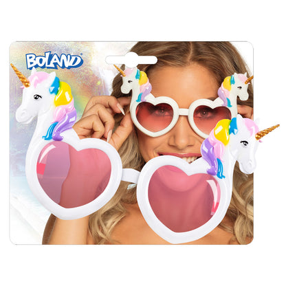 Lunettes Licorne Cœur Rose - Accessoire de Fête Magique