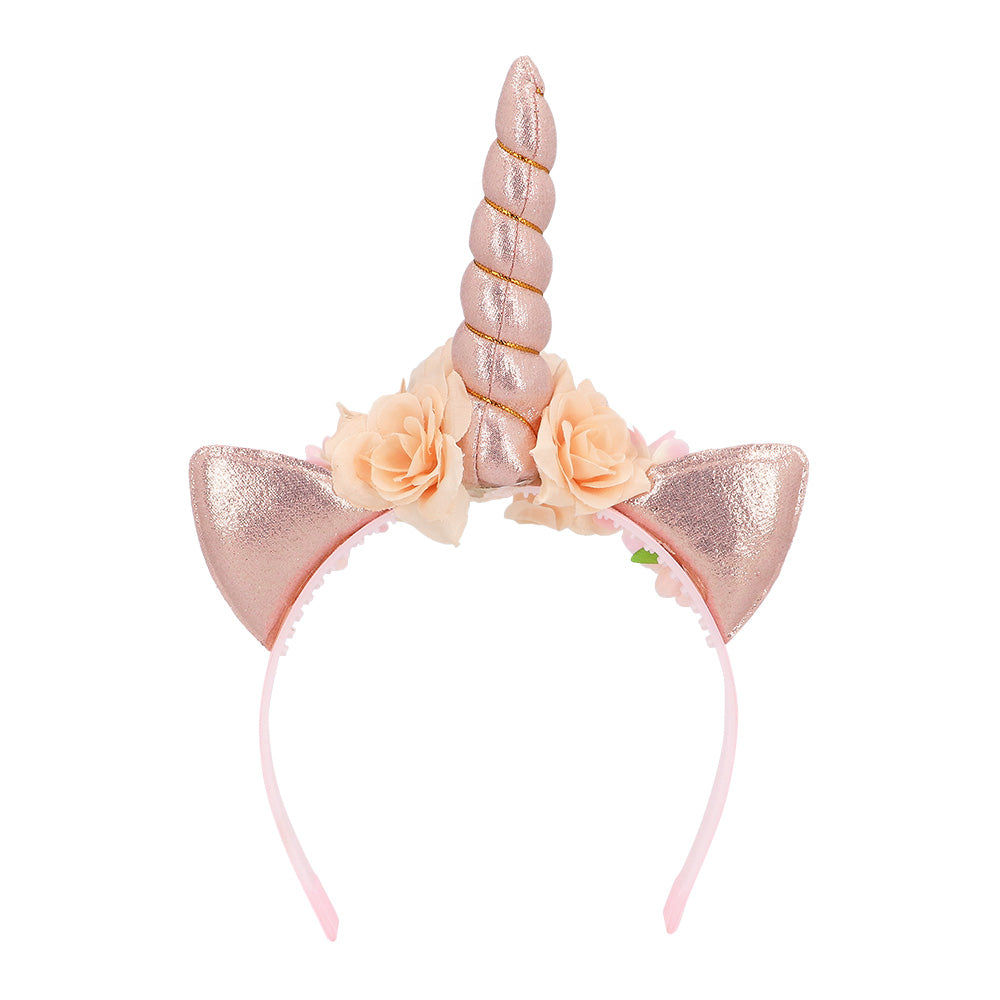 Serre-tête Licorne Floral Rose Gold - Accessoire Déguisement