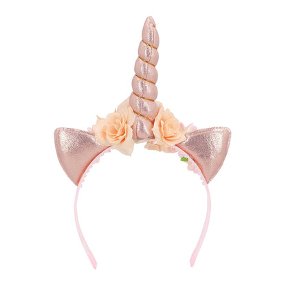 Serre-tête Licorne Floral Rose Gold - Accessoire Déguisement