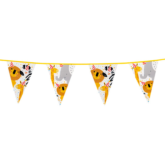 Guirlande Animaux Safari Fête - Banderole Triangles 3.2m