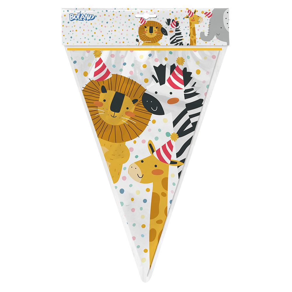 Guirlande Animaux Safari Fête - Banderole Triangles 3.2m